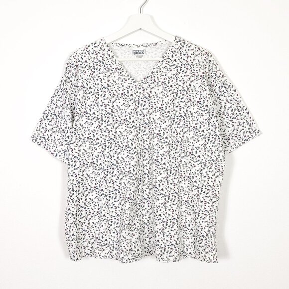 Vintage Patterned V Neck Tee Made in USA - Picture 1 of 6